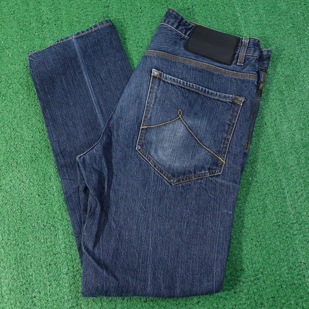 ROCAWEAR BLVK SLIM FIT DARK WASH DENIM BLUE JEANS MENS SIZE 36